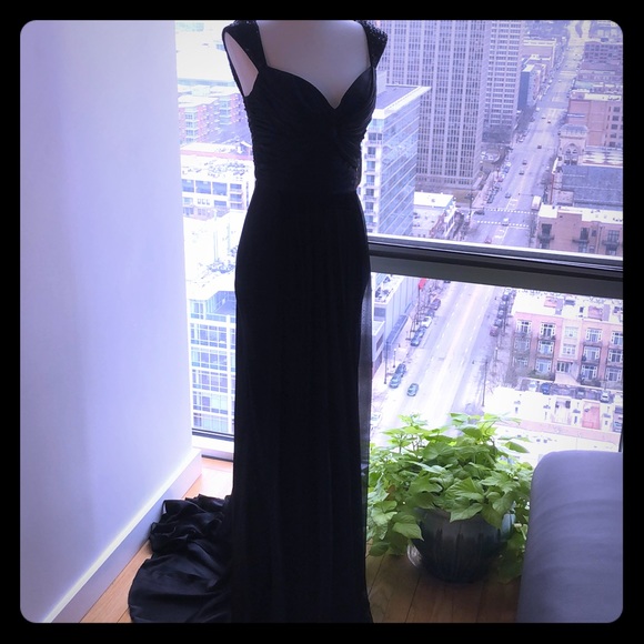 Dresses & Skirts - Dina Bar-El Black flowing evening gown